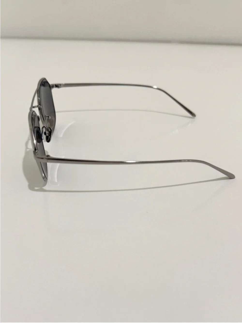 Linda Farrow Dante LFL977 Sunglasses 22K White Gold Aviator NIB Full Set